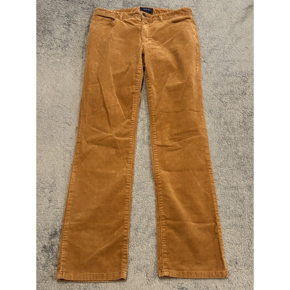 Chaps Denim Corduroy Pants Womens 6 Straight Leg Brown Casual Holiday
